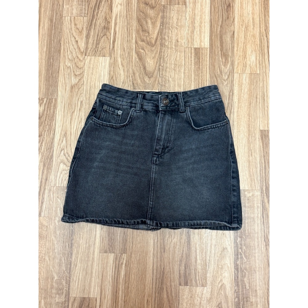 BDG Urban Outfitters Womens Denim Mini Skirt Washed Black Cotton Size XS